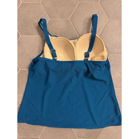 Susan Graver Size 16 Dark Teal 2-Piece Tankini Swim Set - Picture 2 of 5